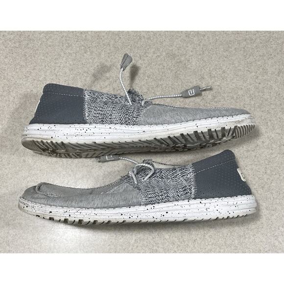 Hey Dude Men's Size 9 Wally -Tri Linen Grey Comfortable Casual Shoes - Picture 6 of 13